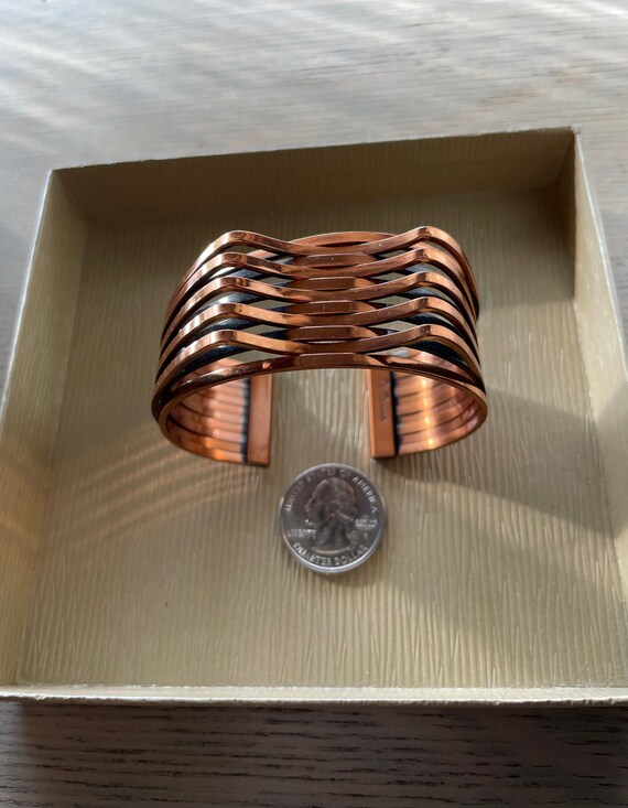 MCM VINTAGE RENOIR Solid Copper Wide Cuff - image 1