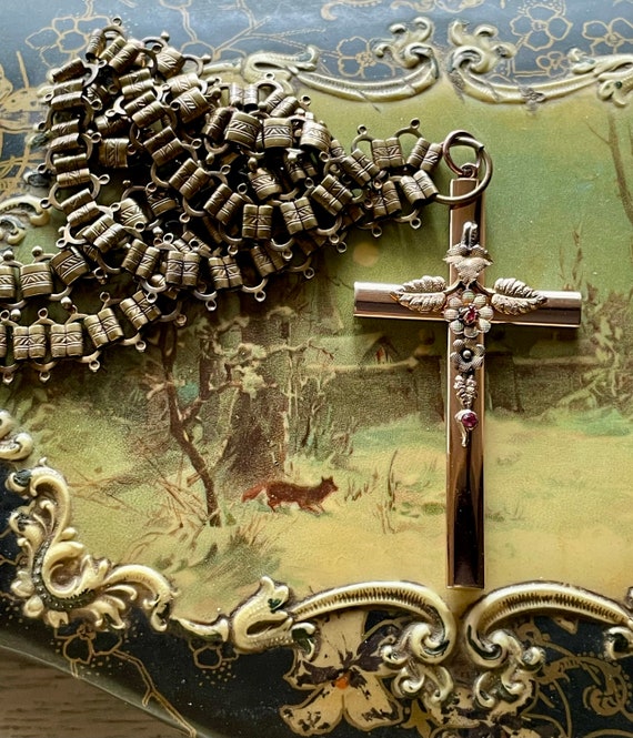 BEAUTIFUL VICTORIAN CROSS, Antique, Large Ornate … - image 2
