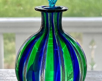 Franco Moretti Satinato Perfume Bottle Rare Green Vintage