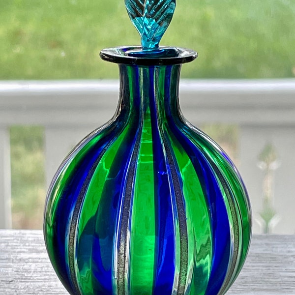 VINTAGE MURANO SCENT Bottle, Bucella Cristalli Stripes