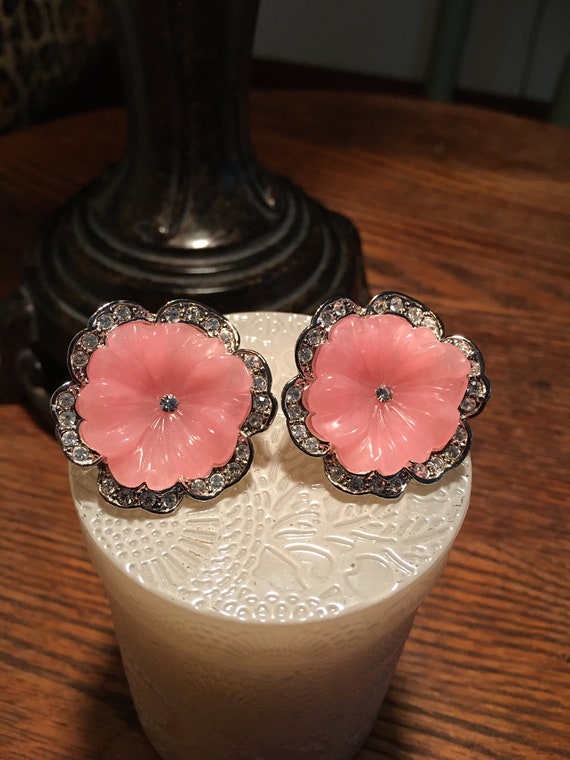 KJL PERFECT PANSY Earrings Vintage 1980s