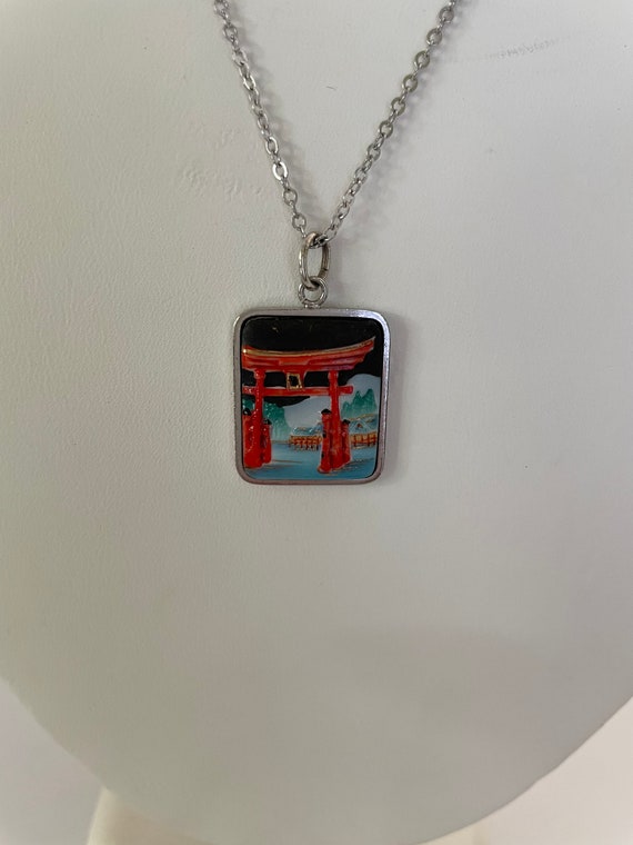 RARE VINTAGE TOSHIKANE Porcelain Pendant, Japan