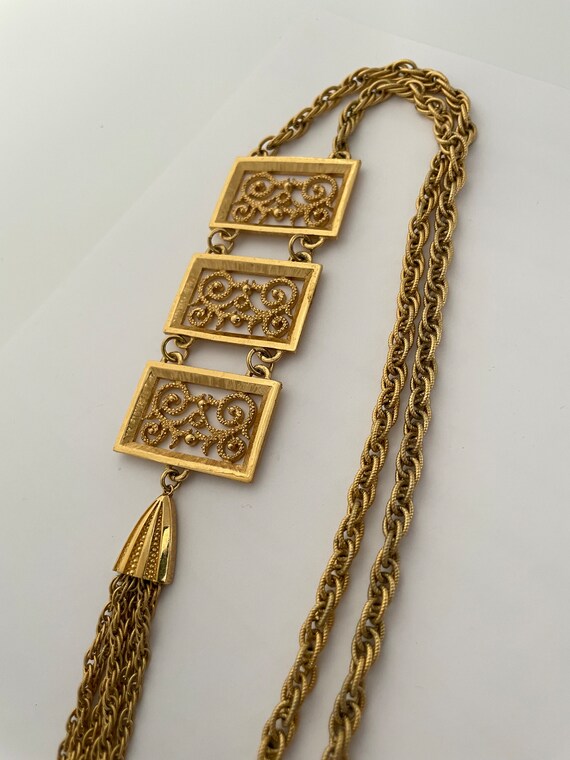 CROWN TRIFARI LARGE 1970s Necklace, Signed - image 2