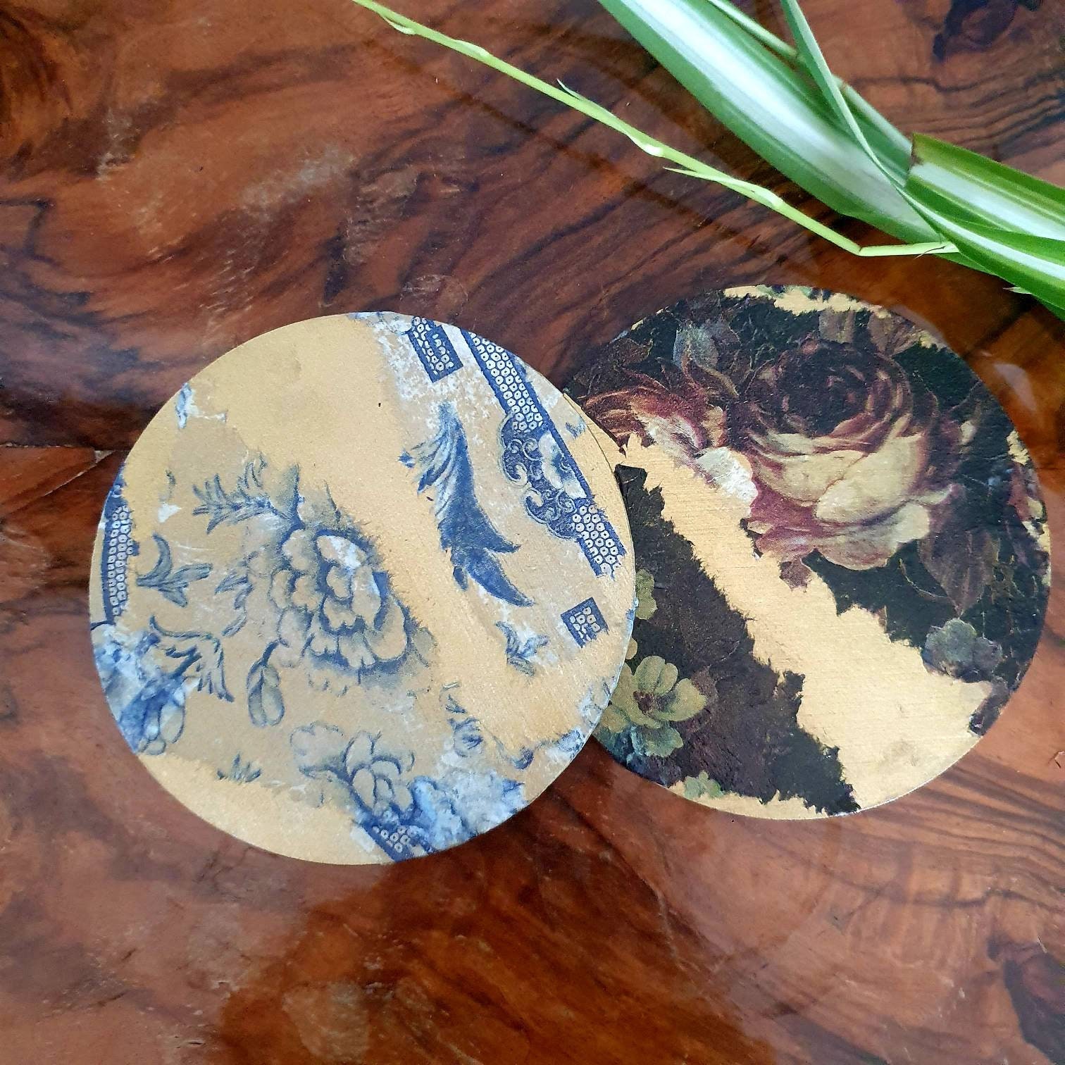Set Coaster decoupage vintage Etsy