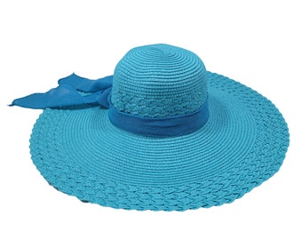 Woman’s Wide Brim Straw Hat, Fancy Beach Hat
