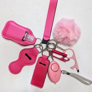 Safety Keychain for Women, Safety Keychain with Alarm, Safety Whistle, Wristlet