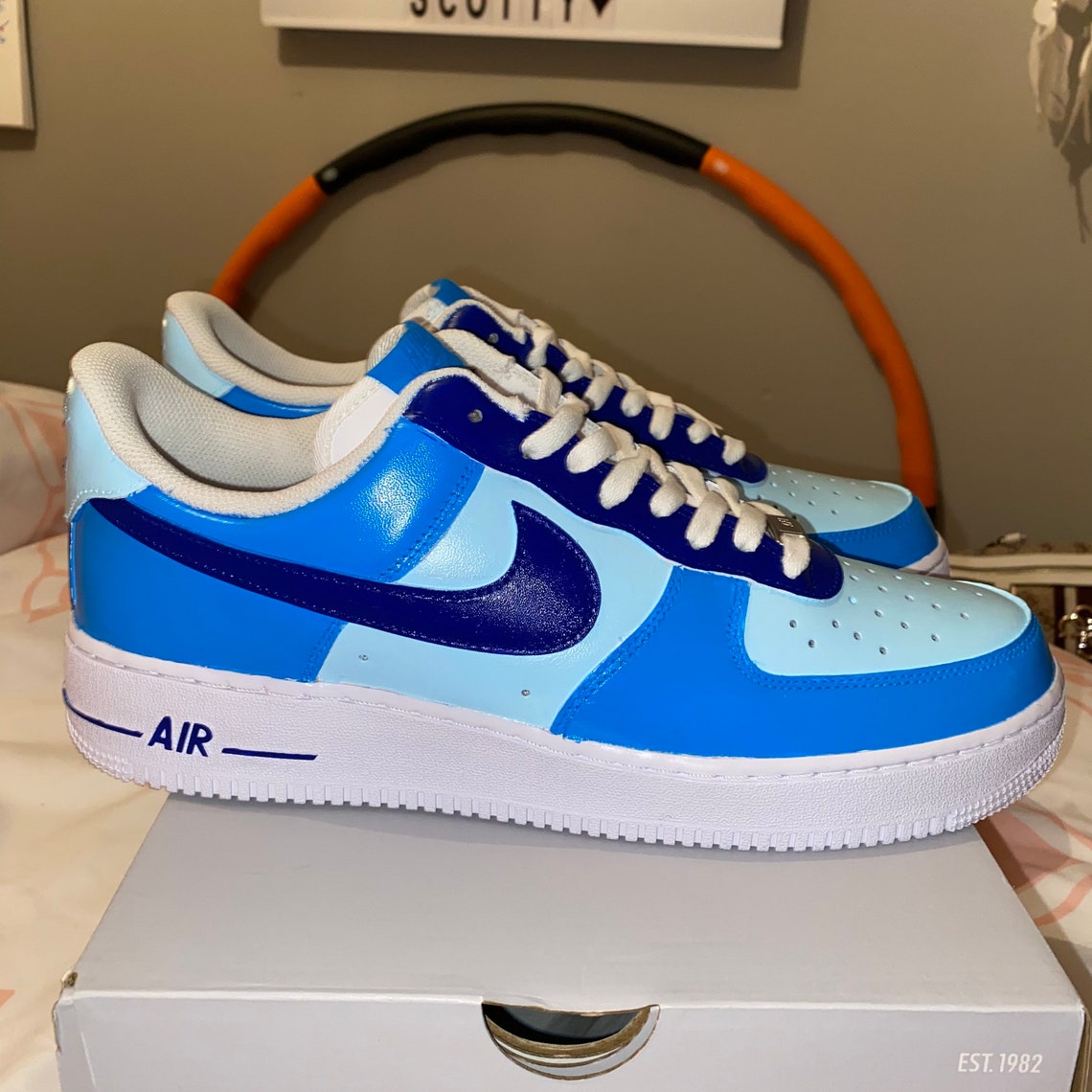 Custom Feeling Blue Nike Air Force 1 Low | Etsy