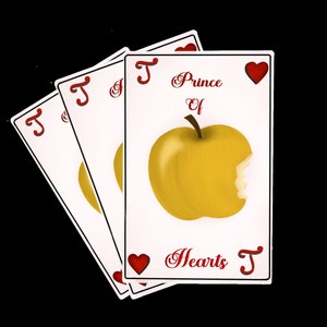 Jacks Prince of hearts Karte, gebrochenes Herz Serie digitaler Download Caraval Serie Buch Sticker Buch Serie Evajacks gebissen Apfel