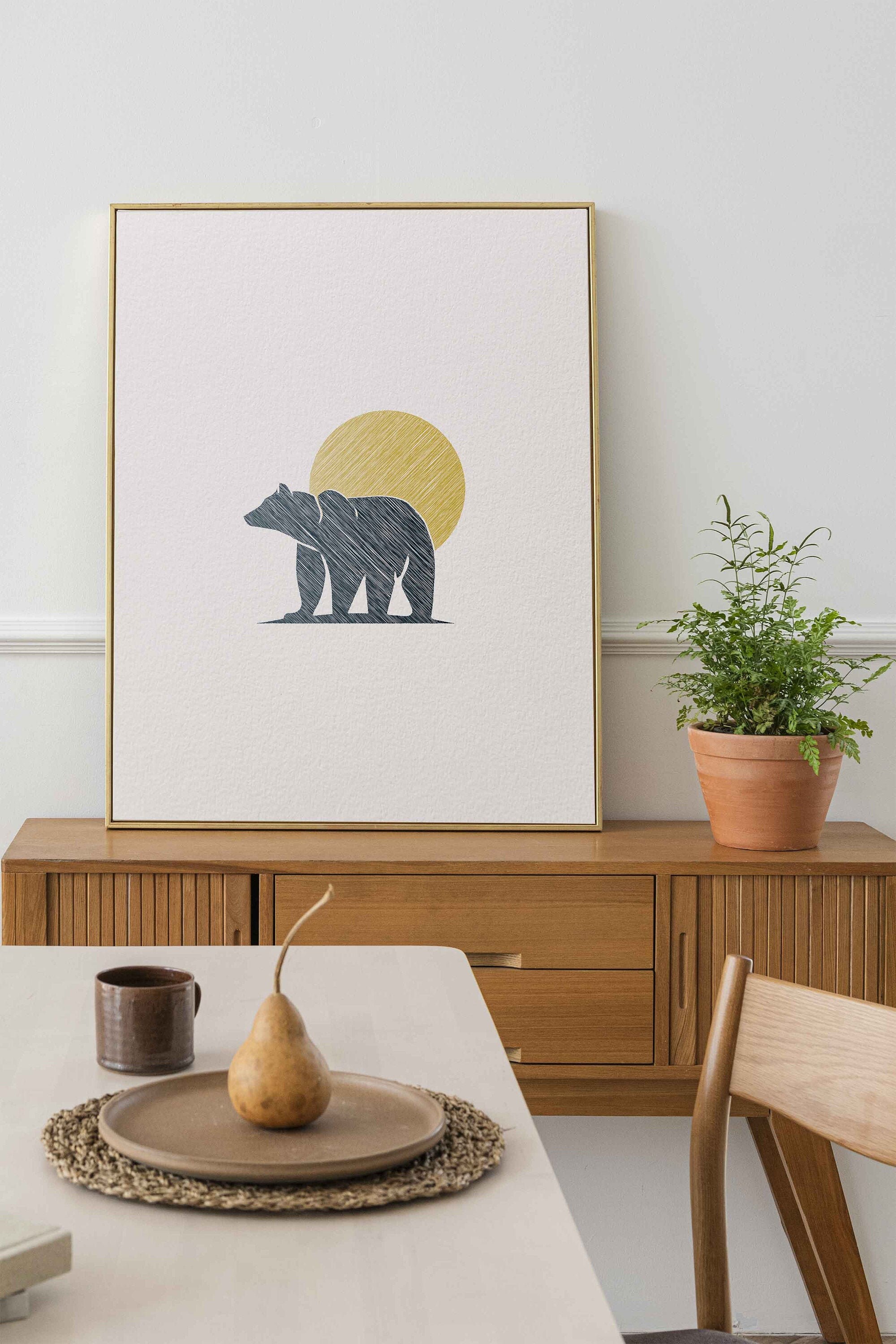 Bear Wall Art Bear Wall Decor Bear Nursery Home Decor Etsy