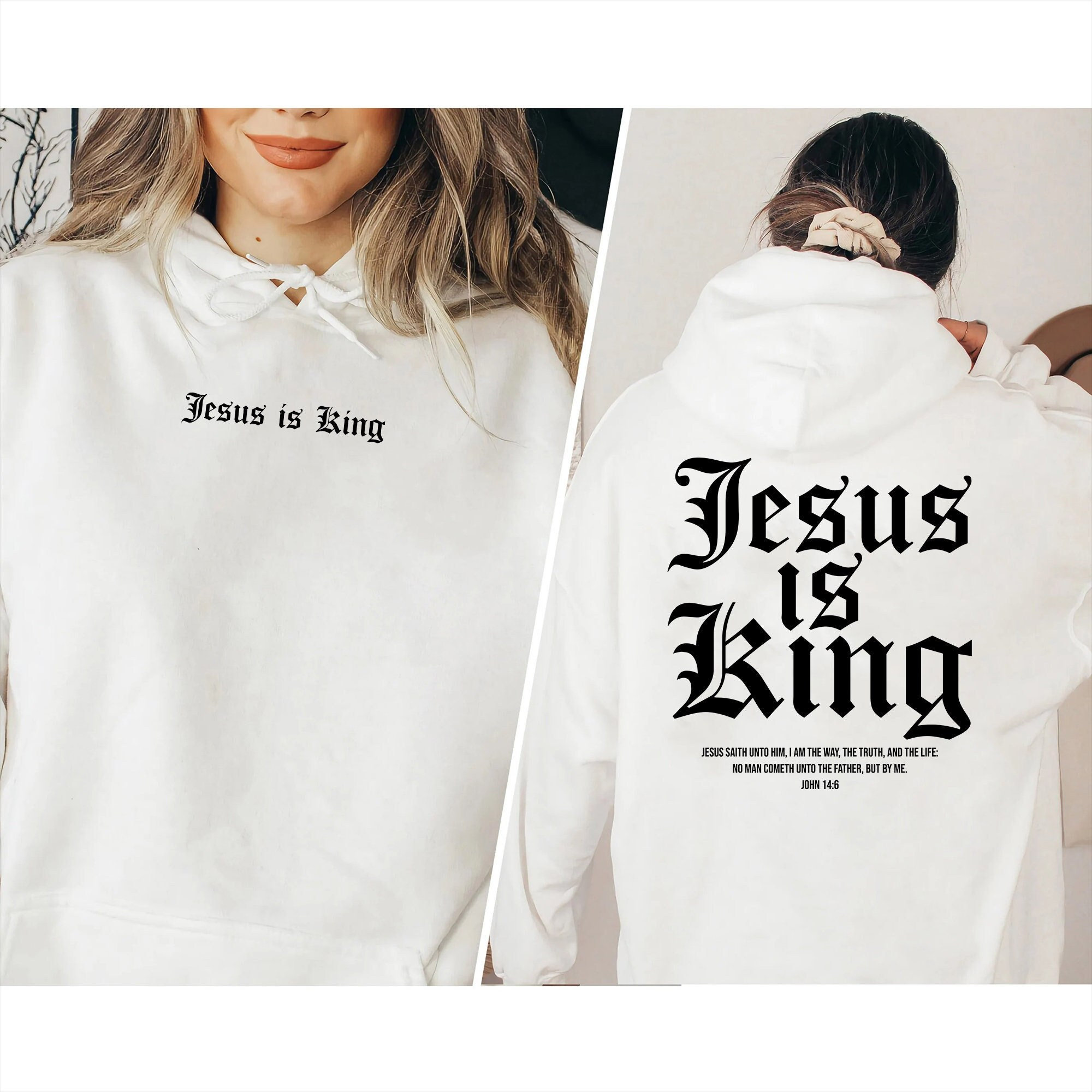 Jesus is King Hoodie Christian Sweatshirt Bible Verse Shirt - Etsy