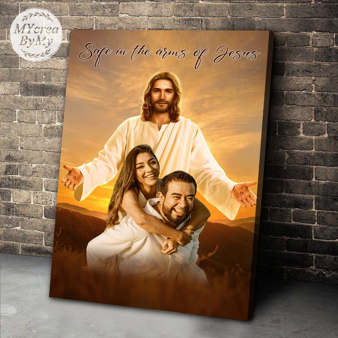Personalized Safe in Jesus's Arms Canvas/ Custom Memorial Etsy