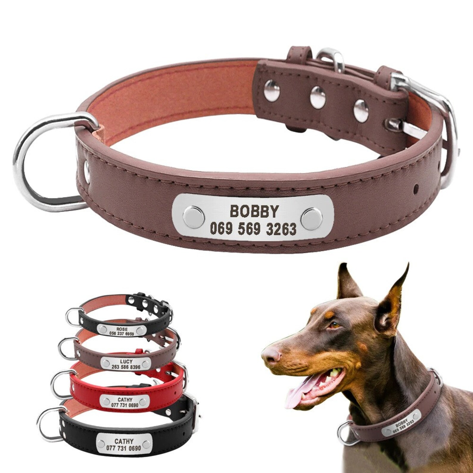 Pet ID Collars Customized for Small Medium Large Dogs Cat 4 Etsy