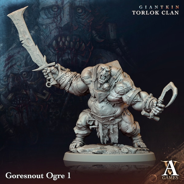 Goresnout Ogres Miniatures (Giantkin Torlock Clan Set) by Archvillain