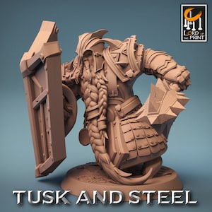 Dwarven Soldier Mace Miniatures (Tusk and Steel Set) by Rescale Miniatures