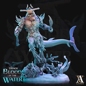 Reaper Miniatures Karkarian Shark Warrior - 28mm Scale Unpainted Miniature For RPG & Tabletop