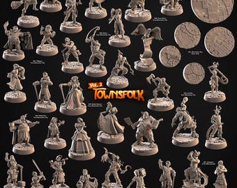 Townsfolk Volume 2 Miniatures Set by Cast N' Play Miniatures