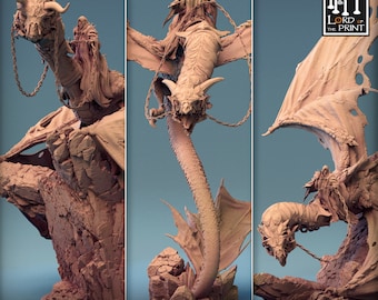 Mounted Wyvern Riders and Wild Wyvern Miniatures by Rescale Miniatures