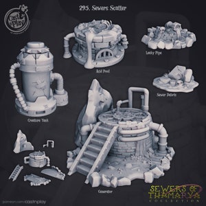 Sewer Scatter Props and Sewer Portal miniatures by CastnPlay