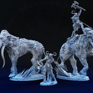 Frost Giantess and Undead Mammoth Miniatures by Mini Monster Mayhem