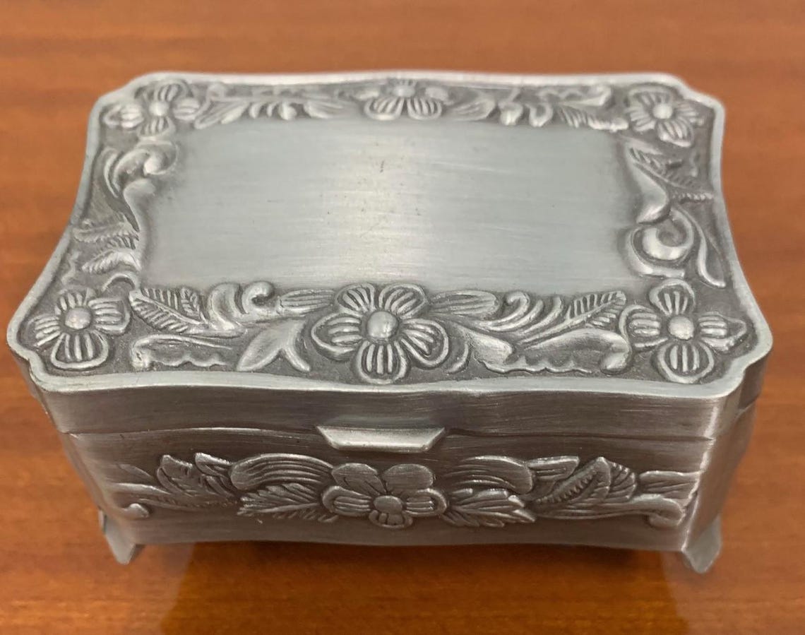 Silver Gray Small Metal Box 2 Inch by 3 Inch - Etsy