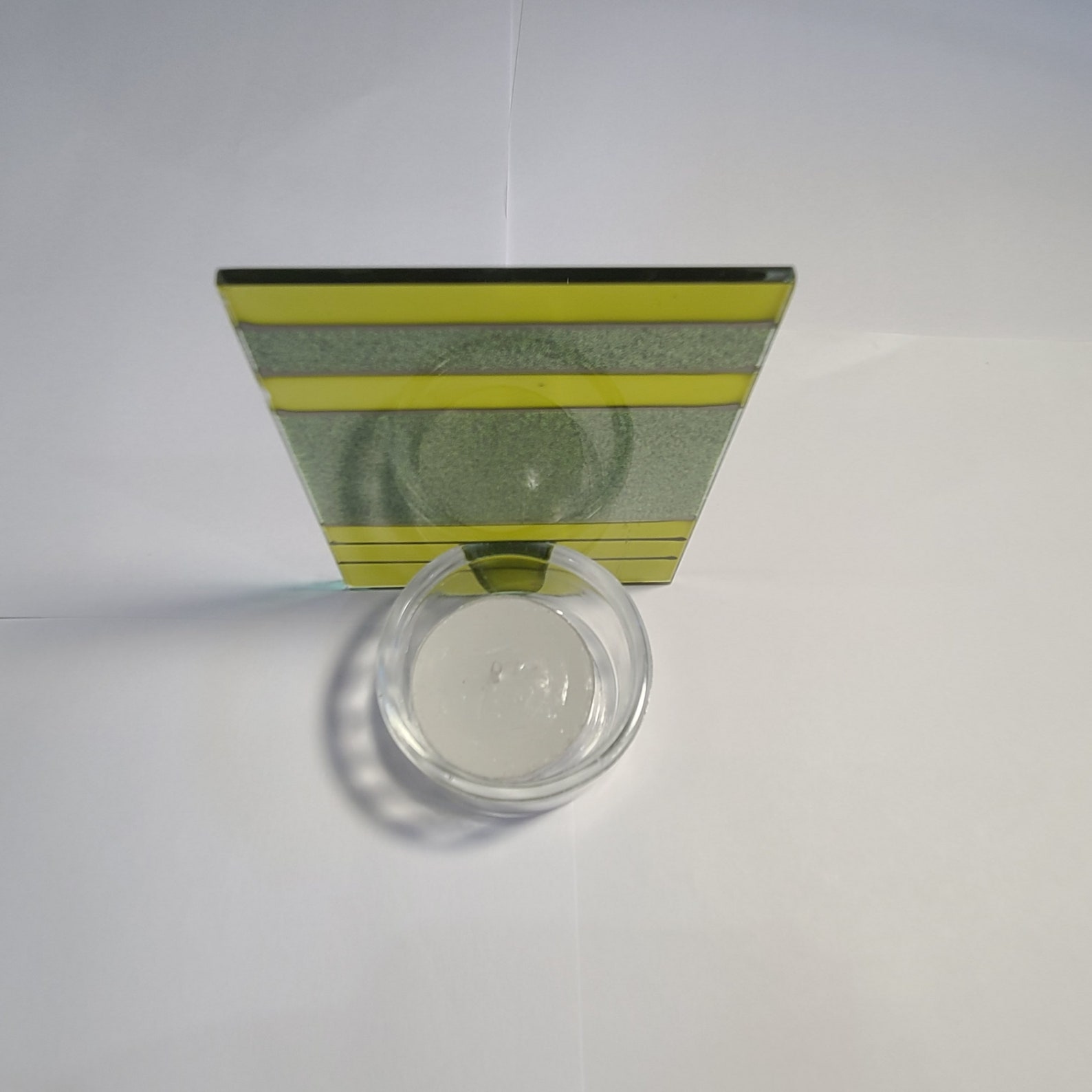 Green Tea Light Shade Tealight Shade Green Glitter W Stripes Etsy