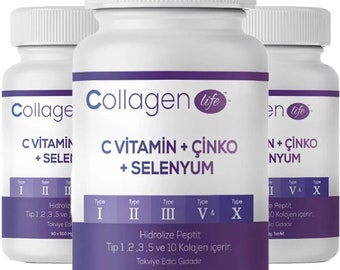 Collagen Life | Economic Pack of 3 | One Order Contains 3-Pack | 5 Types Collagen Type 1 | Type 2 | Type 3 | Type 5 | Type 10 CLP103