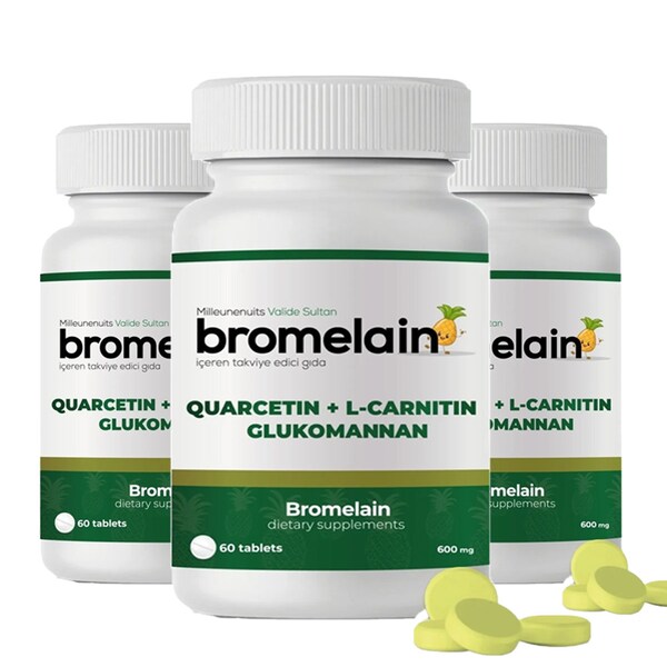 Collagen Life Bromelain 60 Tablets| Economic Pack of 3 | One Order Contains 3-Pack | Quercetin | L-Carnitine | Konjac and Glucomannan