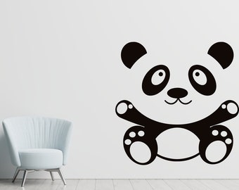 Panda Wall Decal Panda Bear Animals Bamboo Wall decor Wall Decal Window Sticker Vinyl sticker Handmade Custom Decals 339P