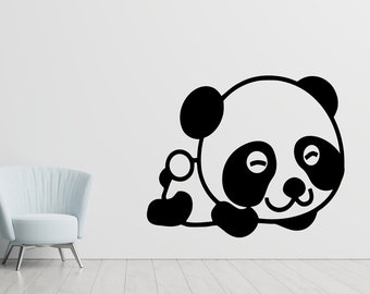 Panda Wall Decal Panda Bear Animals Bamboo Wall decor Wall Decal Window Sticker Vinyl sticker Handmade Custom Decals 337P