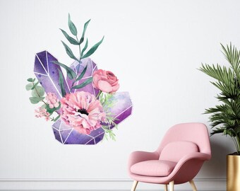 Sticker mural belles fleurs | Sticker mural coloré | Sticker mural belles fleurs | Décoration salon chambre DU013