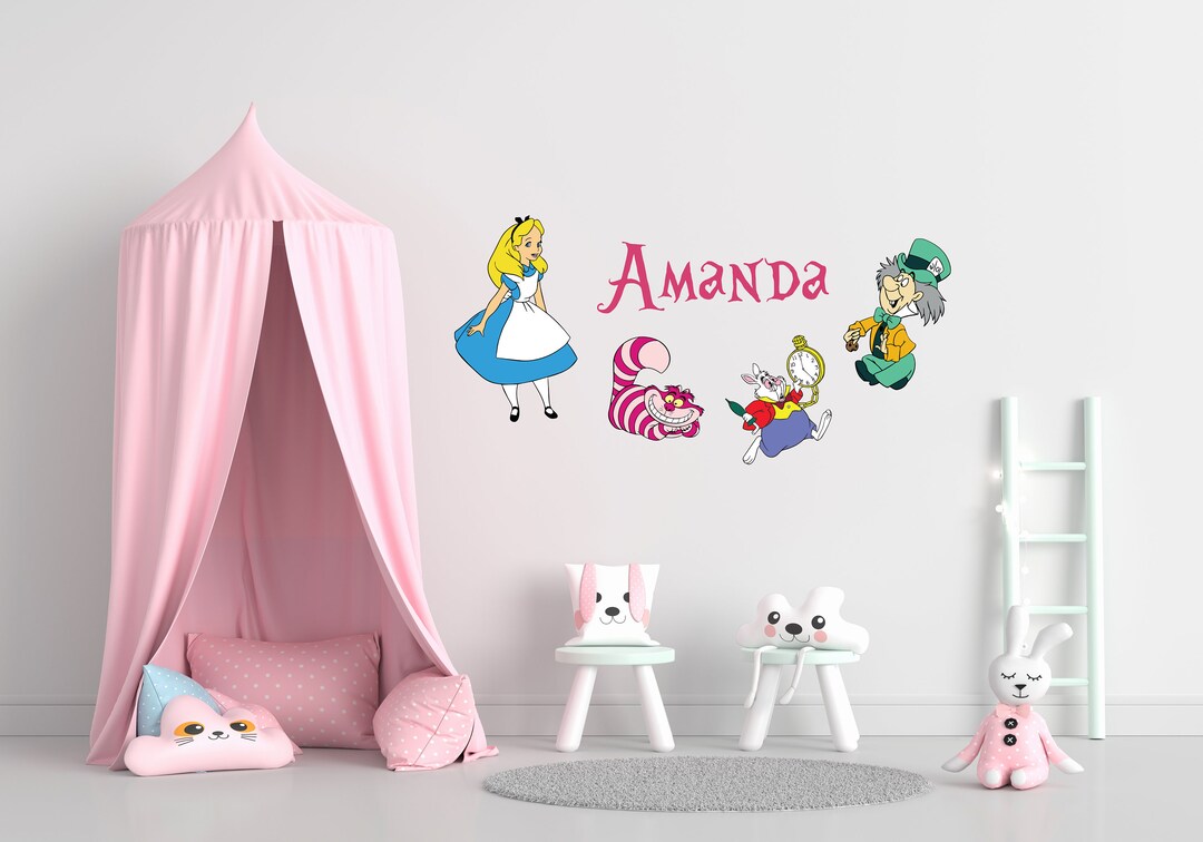 Alice in Wonderland Wall Decal Alice in Wonderland Wall Etsy