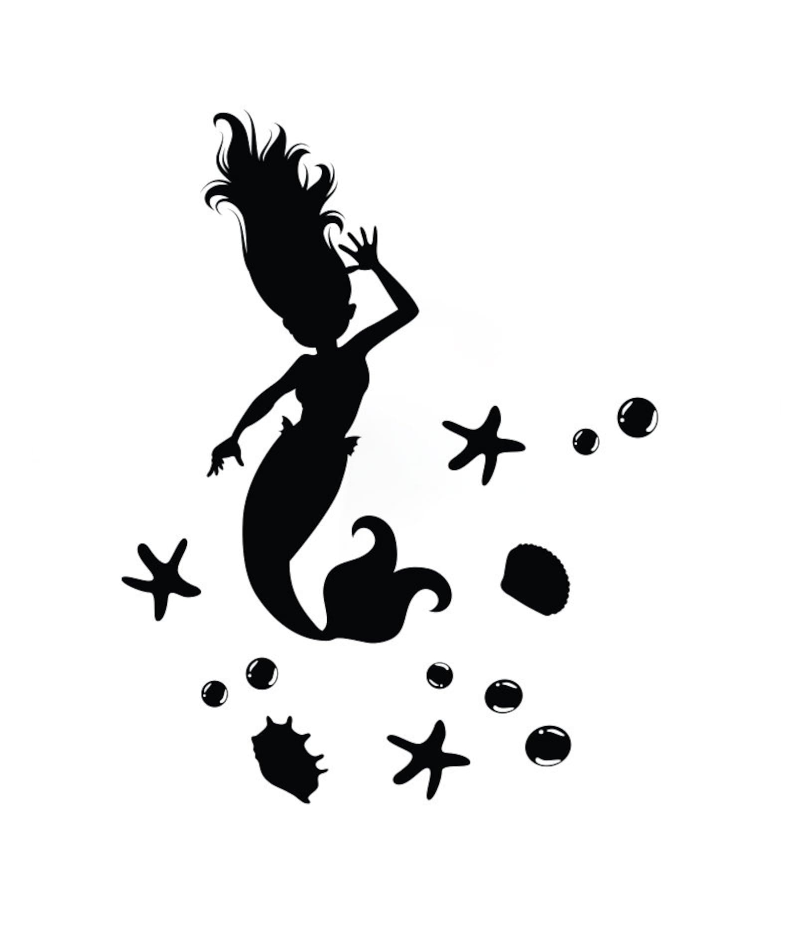 Mermaid Wall Decor Mermaid Wall Art Mermaid Wall Stickers Etsy
