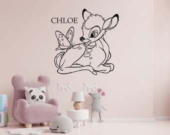 Sticker mural Bambi | Sticker mural chambre d'enfant Stickers muraux dessin animé Bambi personnalisés 0061DU