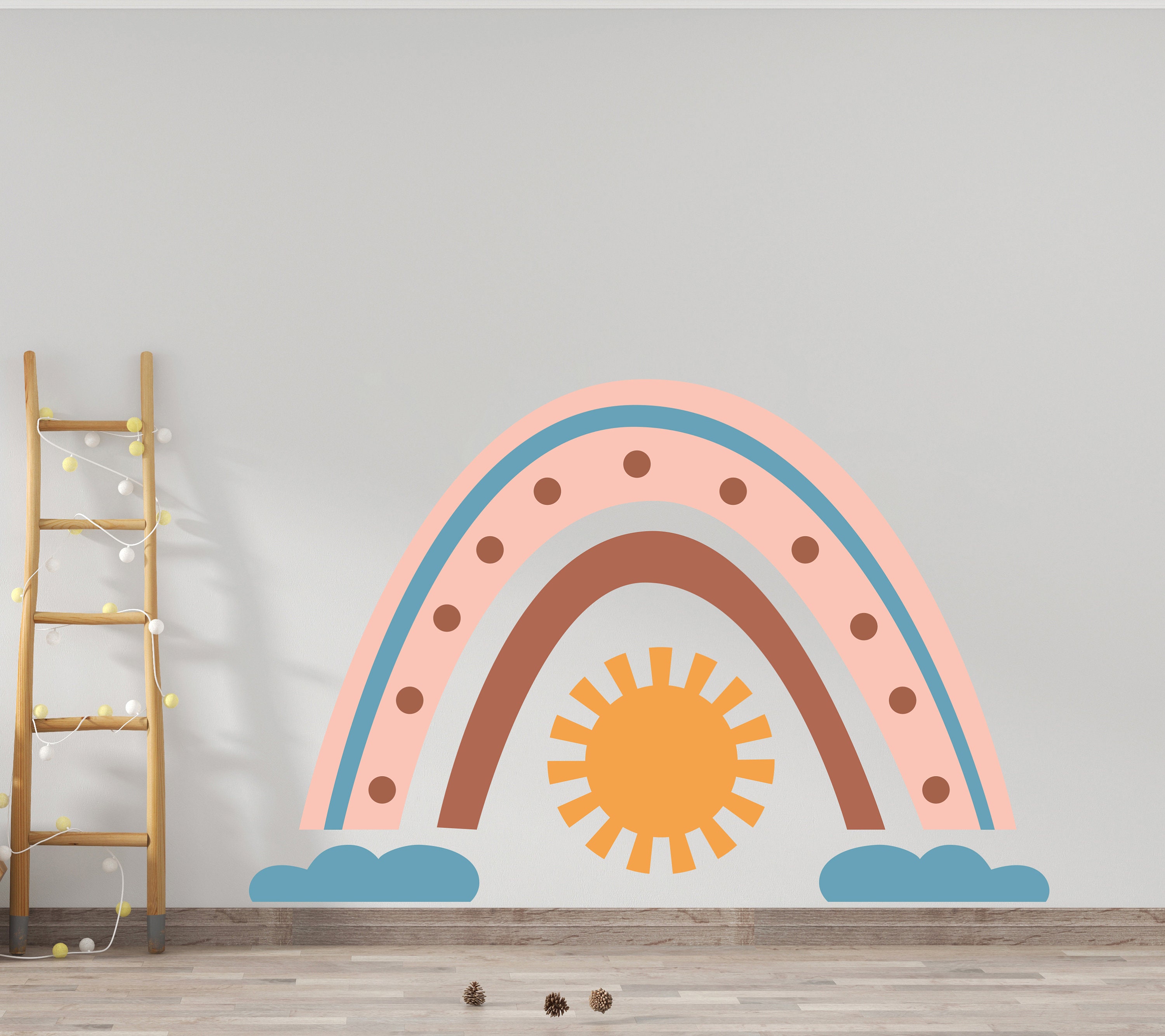 Abstract Boho Rainbow Wall Decal Boho Wall Decal Bohemian Etsy UK