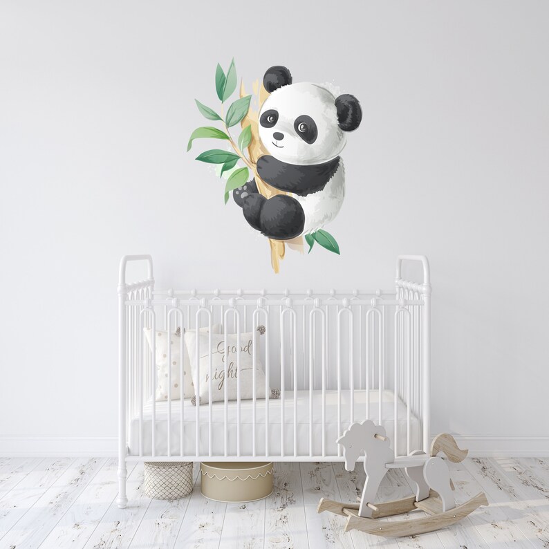 Panda Wall Decal Nursery Wall Decor Cute Panda Sticker Baby Panda Wall