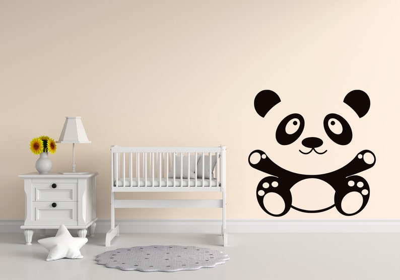 Panda Adesivo Panda Orso Animali Bambù Decorazione murale Adesivo per finestra Adesivo in vinile Decalcomanie personalizzate fatte a mano 339P immagine 3