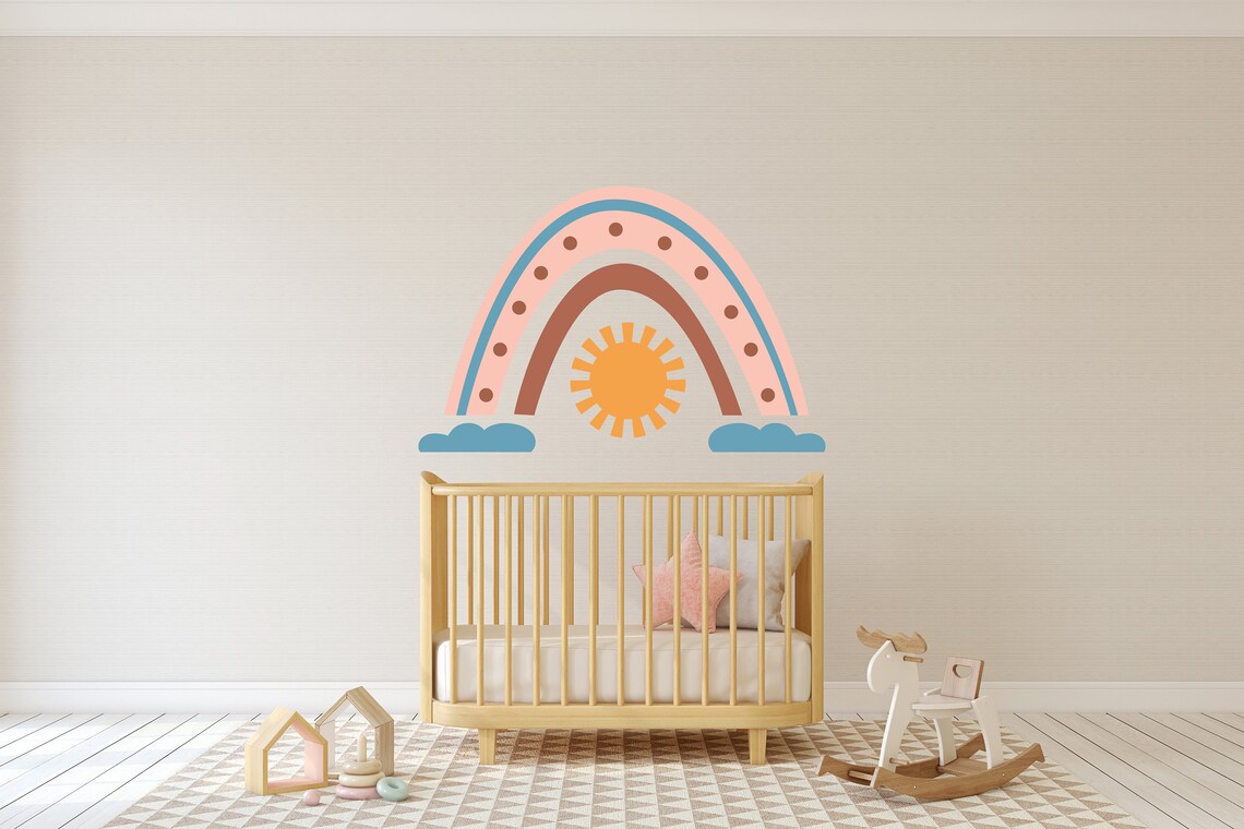 Abstract Boho Rainbow Wall Decal Boho Wall Decal Bohemian Etsy UK