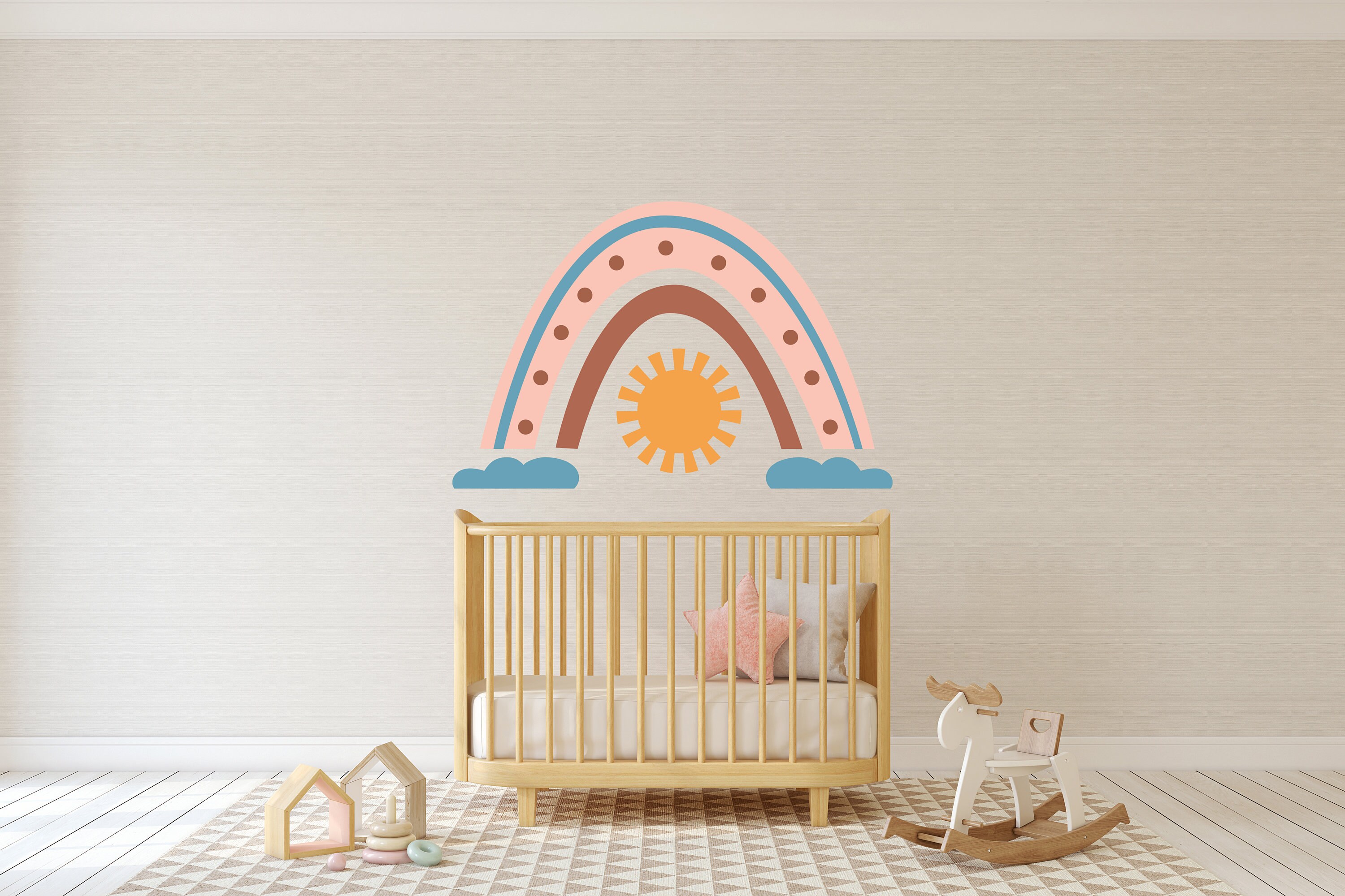 Abstract Boho Rainbow Wall Decal Boho Wall Decal Bohemian Etsy UK