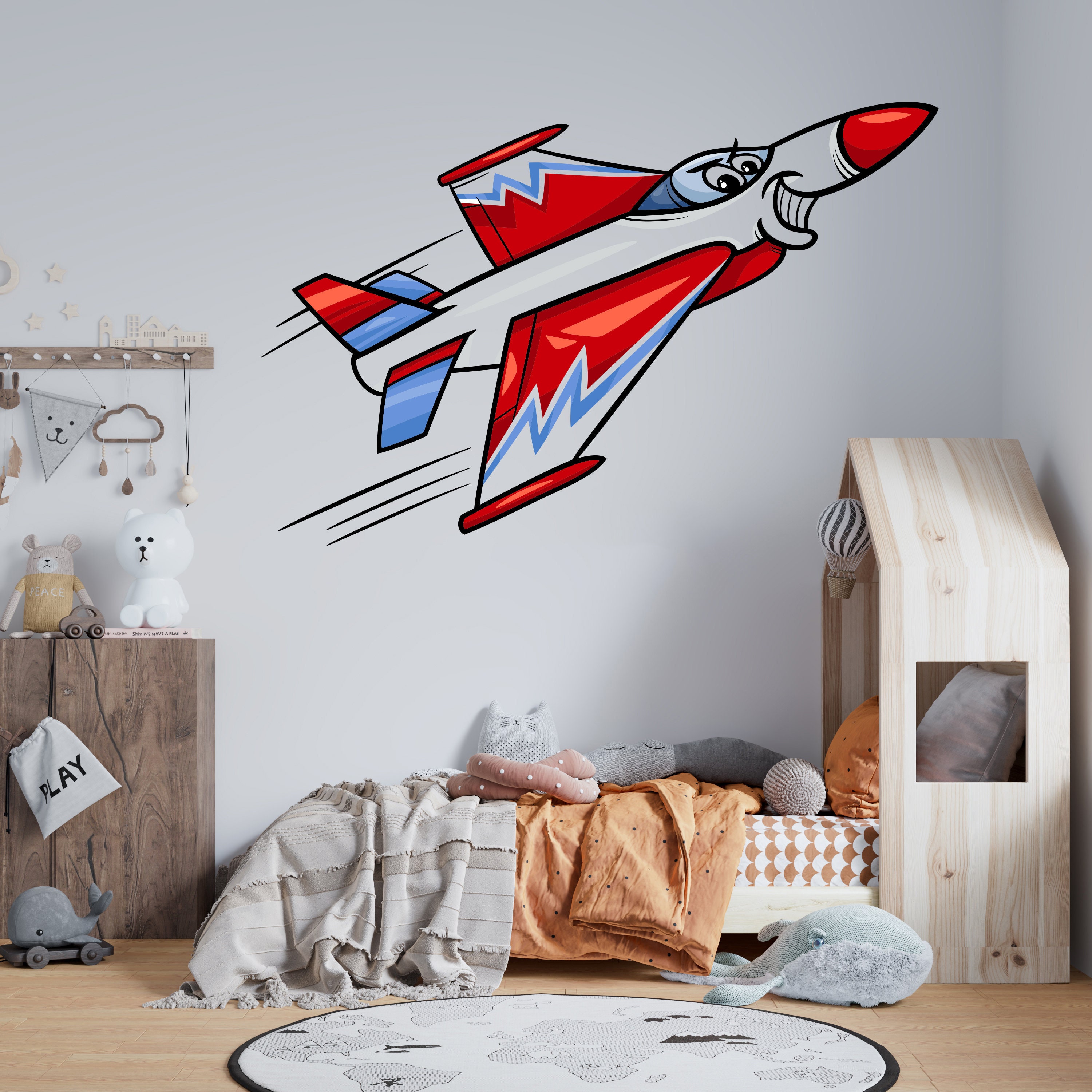 Colorful Airplane Wall Decal Kids Bedroom Wall Stickers Colorful Wall