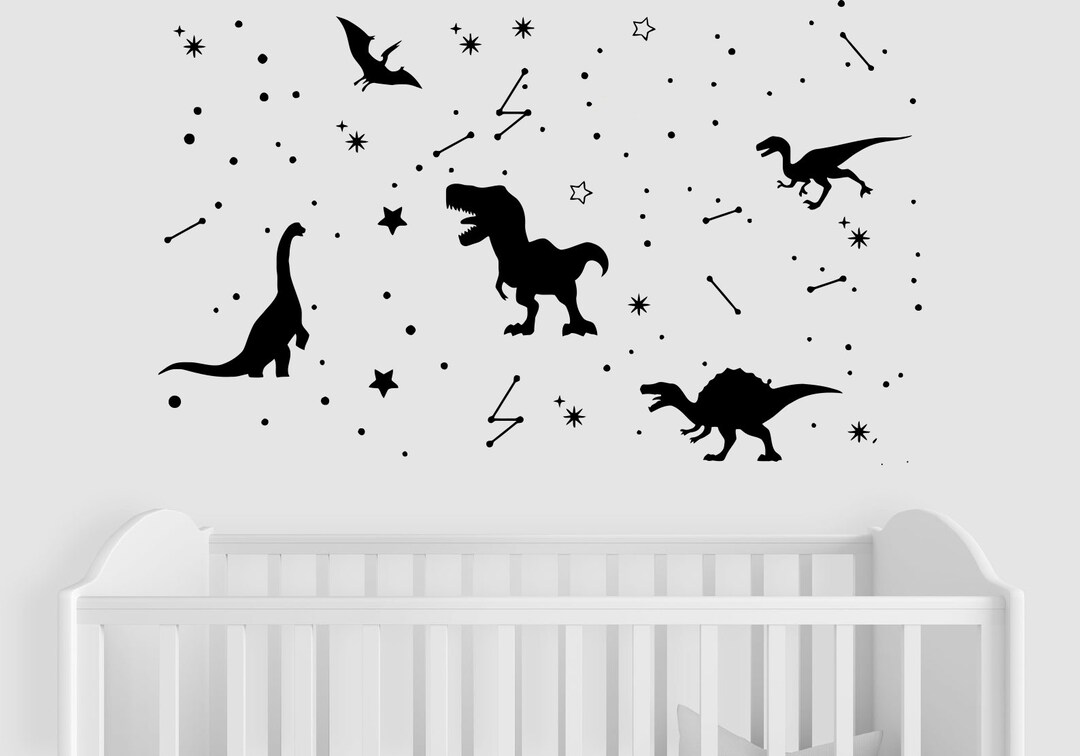 Kids Room Wall Decal Dinosaur Wall Decal Fantasy Decals Stars Dinosaurs