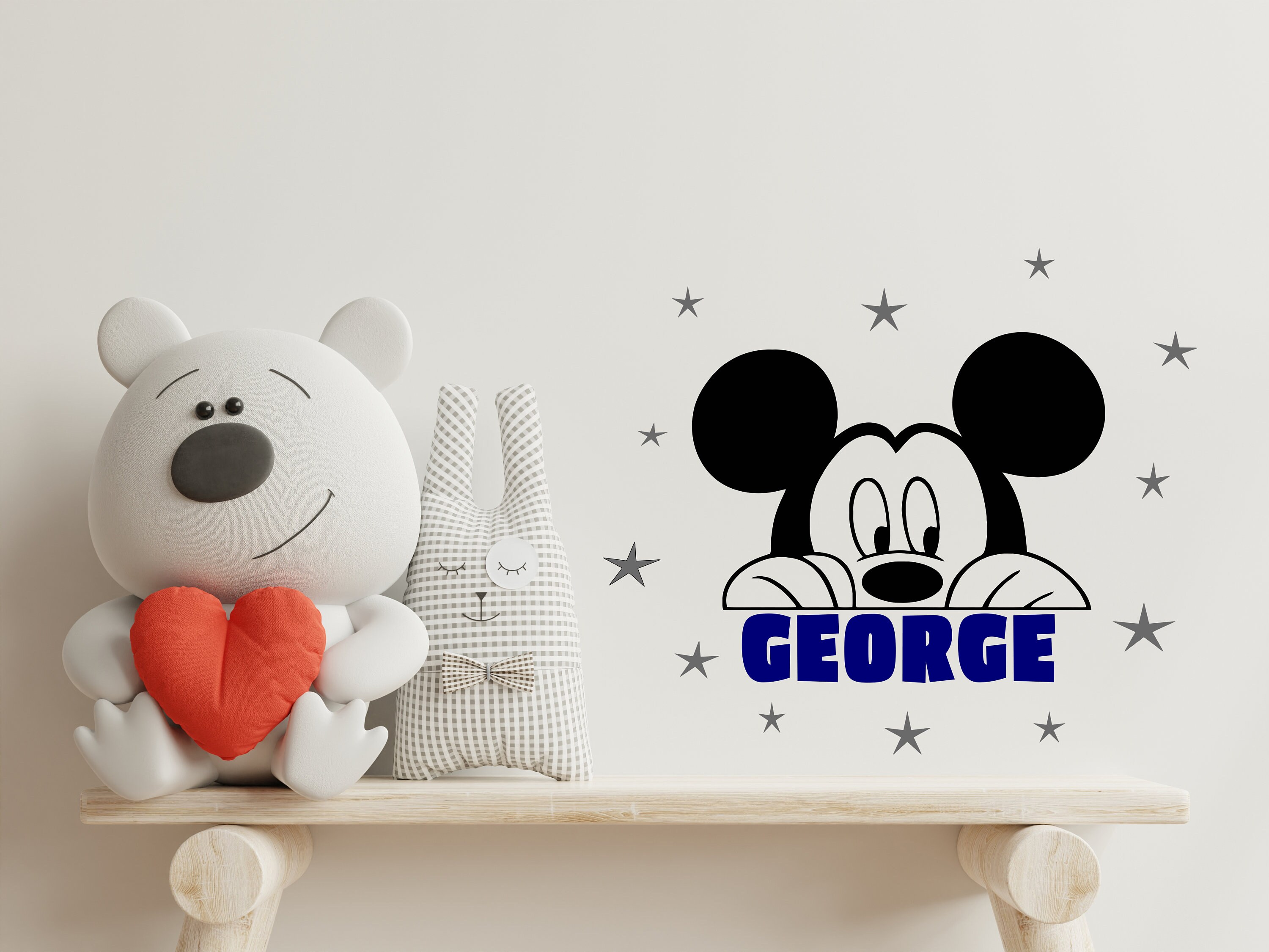 Personalized Name Wall Decal Mickey Mouse Wall Decal Custom Name Wall