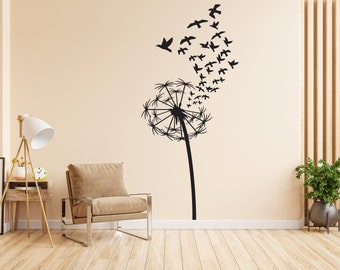 Dandelion Wall decal Flowers Wall Decal  Flower Decals Wall Decor Office Decals Home Decor Room Wall Decals DU032