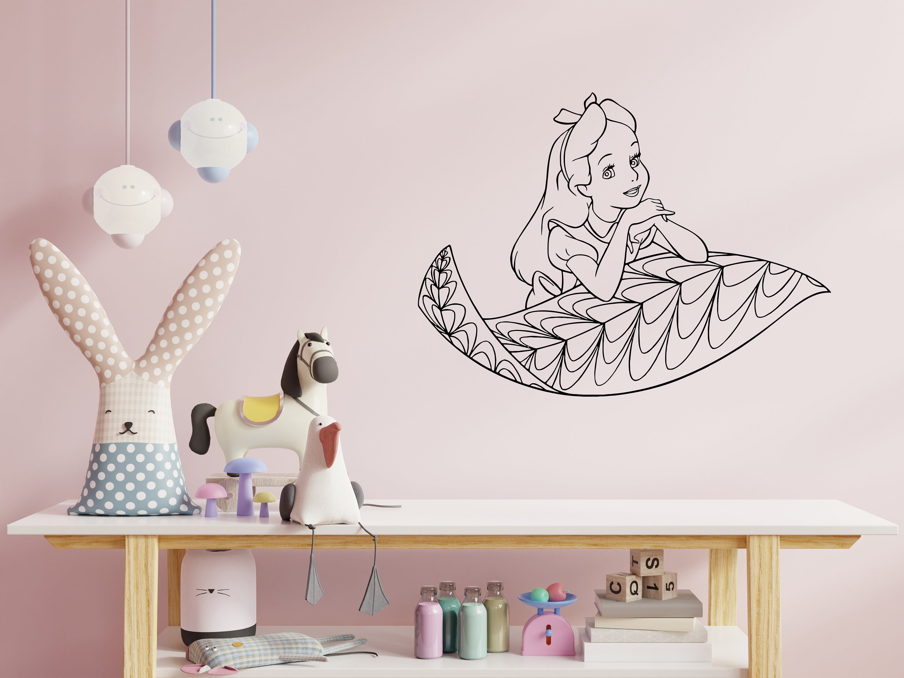 Alice im Wunderland Wandtatz Mädchen Schlafzimmer | Etsy