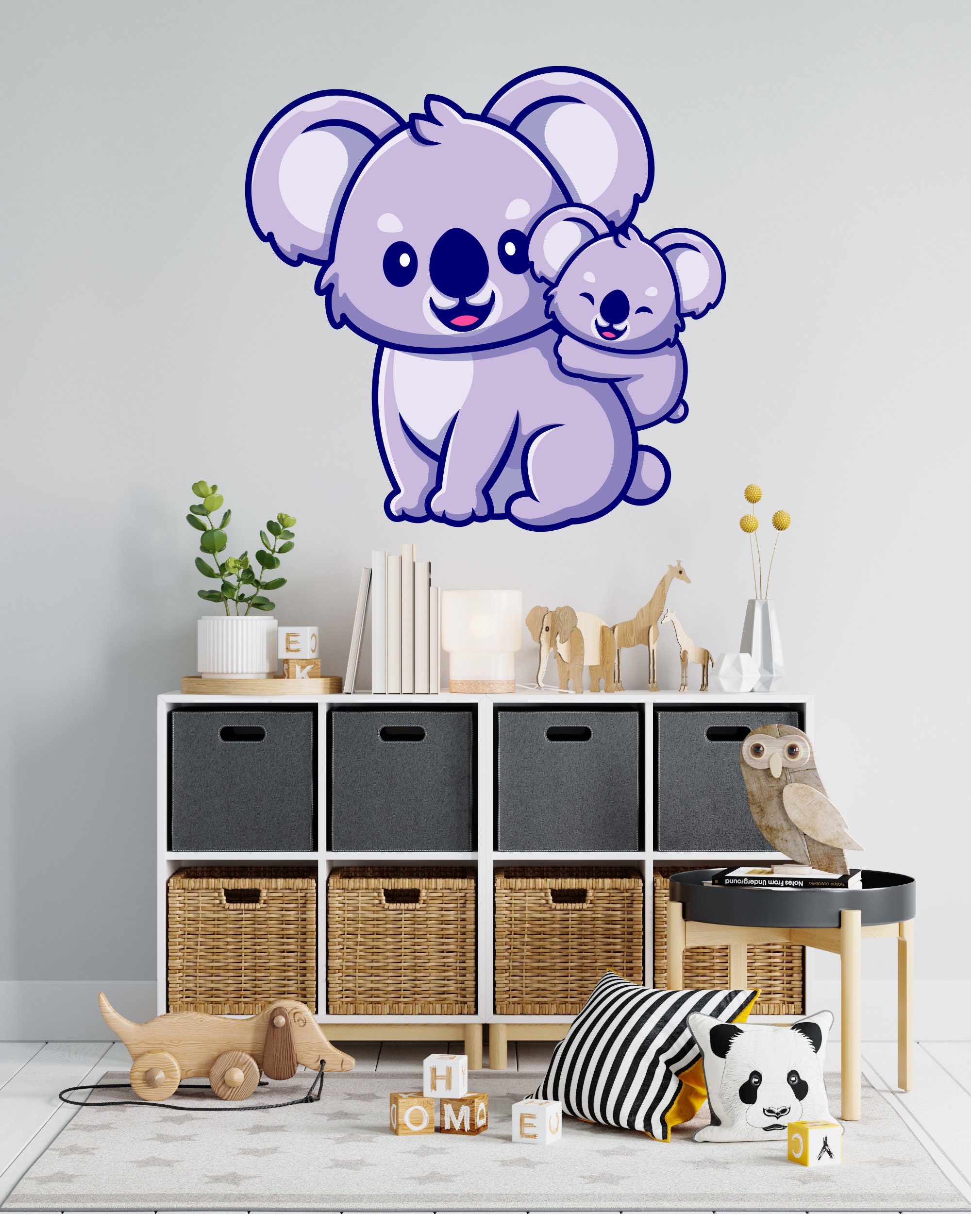 Wandtattoo Koala Wandaufkleber Kinderzimmer Bunte Wand-Vinyl-Aufkleber ...