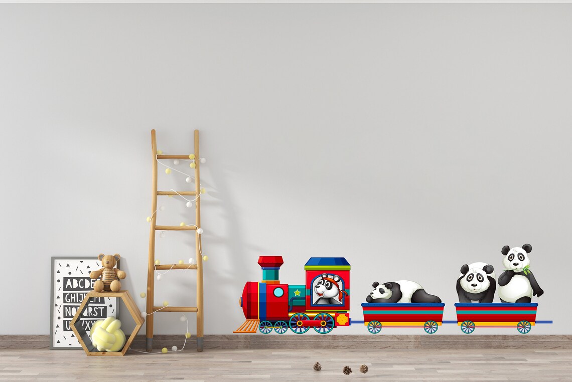 Panda Wall Decal Nursery Wall Decor Cute Panda Sticker Etsy UK