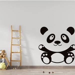 Custom Name Panda Wall Decal - Personalized Panda Wall
