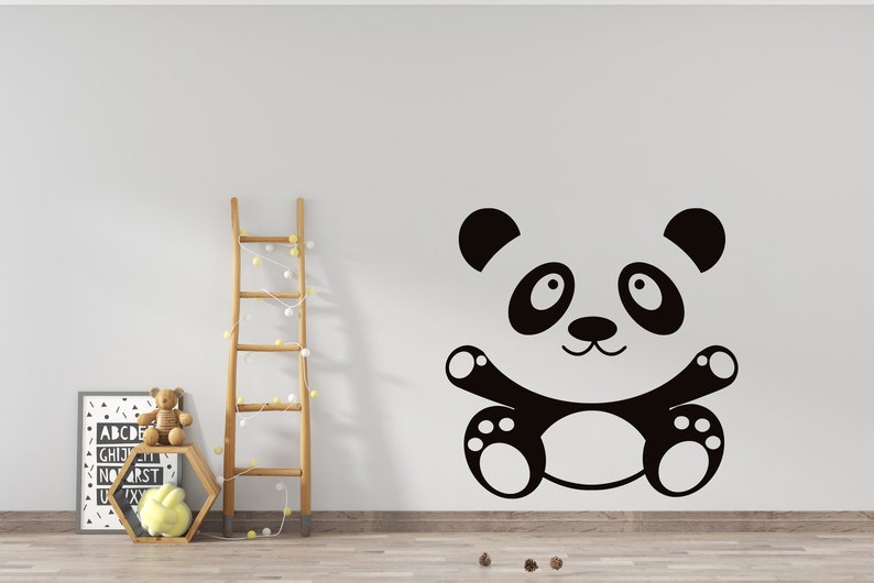 Panda Adesivo Panda Orso Animali Bambù Decorazione murale Adesivo per finestra Adesivo in vinile Decalcomanie personalizzate fatte a mano 339P immagine 2