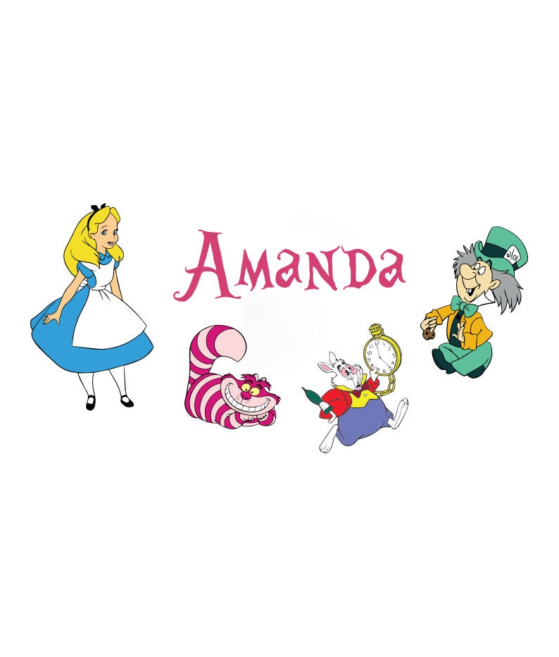 Alice in Wonderland Wall Decal Alice in Wonderland Wall Etsy