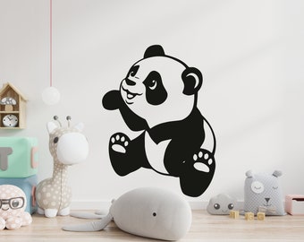Panda Wall Decal Panda Bear Animals Bamboo Wall decor Wall Decal Window Sticker Vinyl sticker Handmade Custom Decals 334P