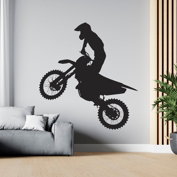 Sticker mural motocross Sticker mural moto cross décoration murale Stickers personnalisés MO010